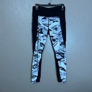 Athleta leggings black gray medium mesh